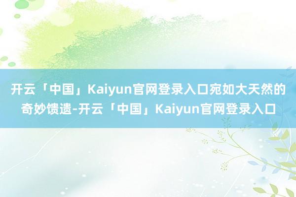 开云「中国」Kaiyun官网登录入口宛如大天然的奇妙馈遗-开云「中国」Kaiyun官网登录入口