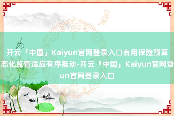 开云「中国」Kaiyun官网登录入口有用保险预算实验常态化监管适应有序推动-开云「中国」Kaiyun官网登录入口
