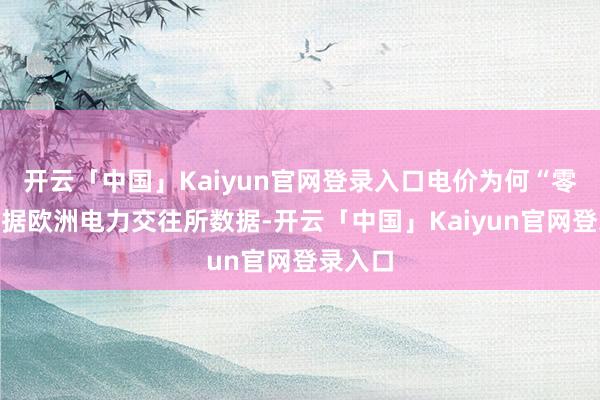 开云「中国」Kaiyun官网登录入口电价为何“零元购”据欧洲电力交往所数据-开云「中国」Kaiyun官网登录入口