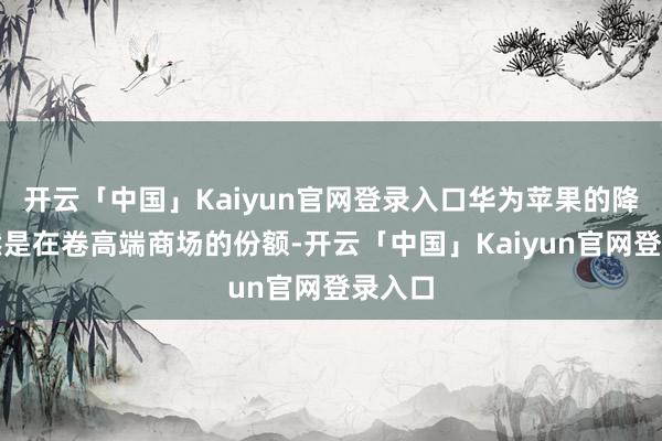开云「中国」Kaiyun官网登录入口华为苹果的降价仍然是在卷高端商场的份额-开云「中国」Kaiyun官网登录入口